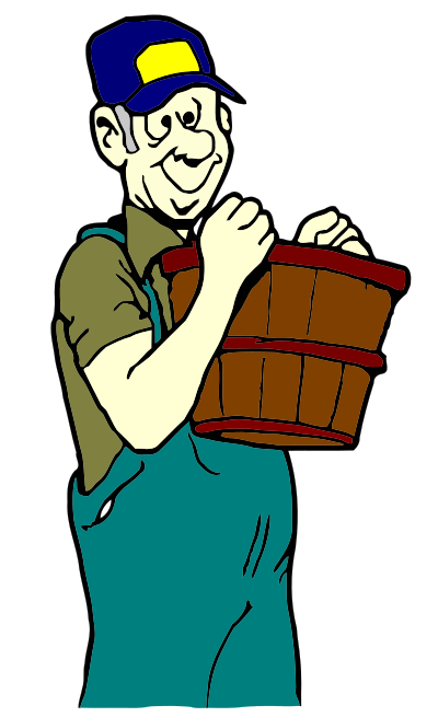 Farmer with basket clipart