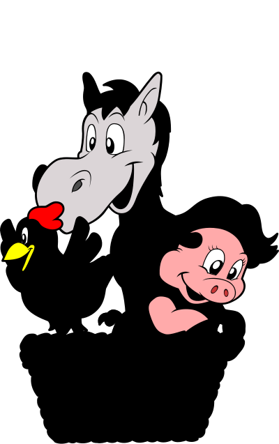 Farm's animals in a balloon clipart