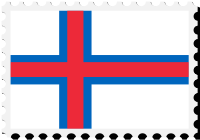 Faroe Islands flag stamp clipart