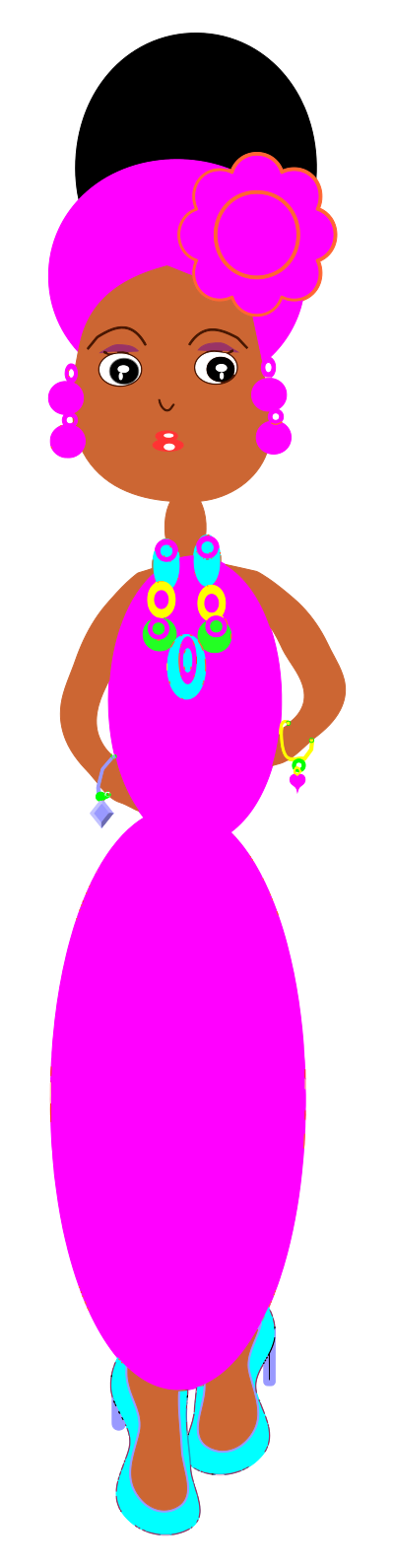 Fashionable Black Woman clipart