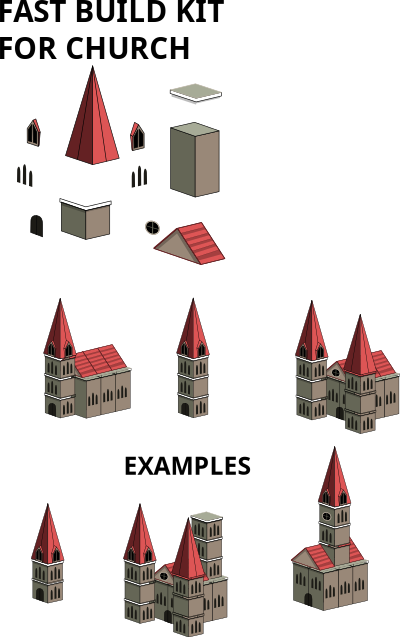 Fast Built kit for church clipart