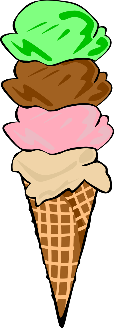 Fast Food, Desserts, Ice Cream Cones, Waffle, Quad clipart
