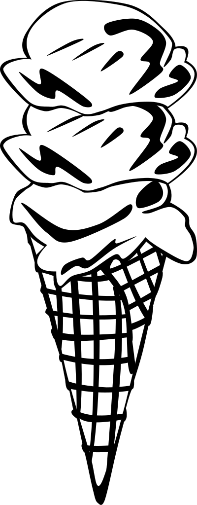 Fast Food, Desserts, Ice Cream Cones, Waffle, Triple clipart