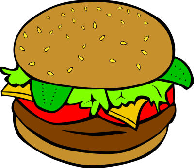 Fast Food, Lunch-Dinner, Hamburger clipart
