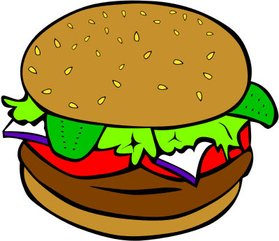 Fast Food, Lunch-Dinner, Hamburger no cheese clipart