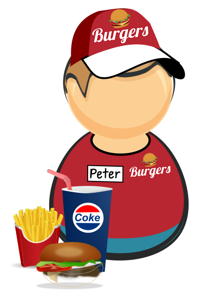 Fastfood worker clipart