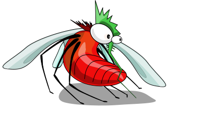 Fat blood-drunken mosquito clipart