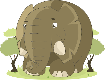 Fat elephant clipart