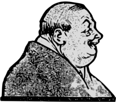 Fat Man Looks Right clipart