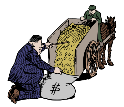 Fat Man Unloads Money - Colour Remix clipart