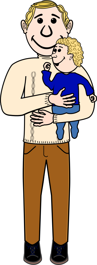 Father and child clipart