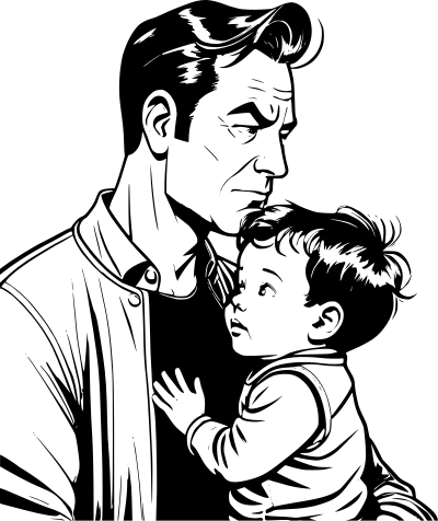 Father and child clipart