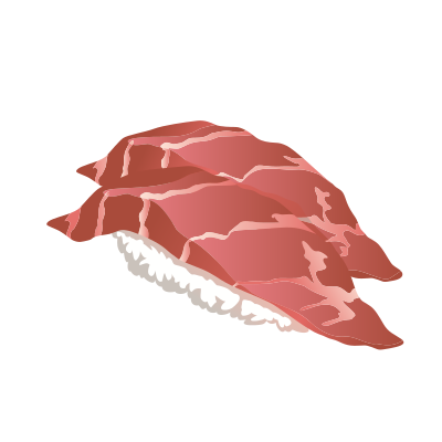 Fatty tuna sushi (nigiri) clipart