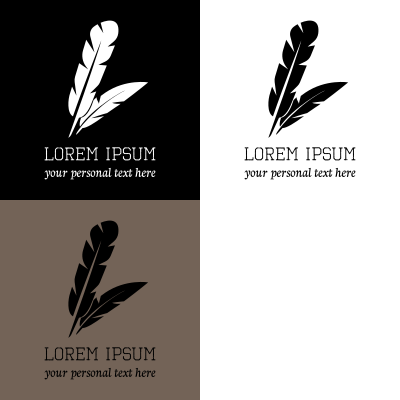 Feather logo concepts clipart