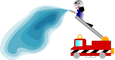 Firetruck and fireman clipart