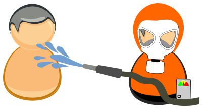 First responder - HAZMAT team worker - decontamination clipart