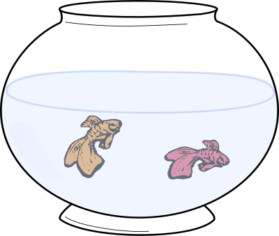Fish Bowl with Fish clipart