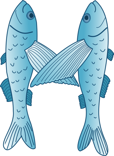 Fish forming letter M clipart