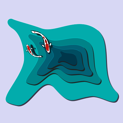 Fish in the Pond - Cut Paper clipart