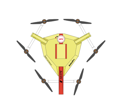 "Fish-King" drone / UAV - top view clipart
