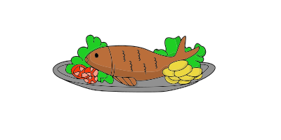 Fish On A Platter clipart