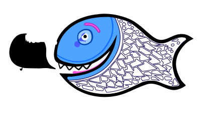 Fish with bubble clipart