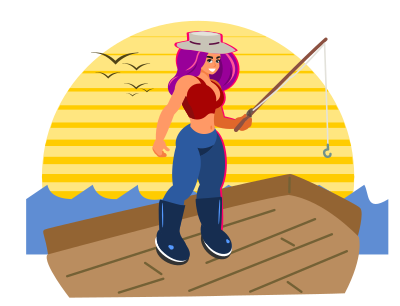 Fisherwoman clipart