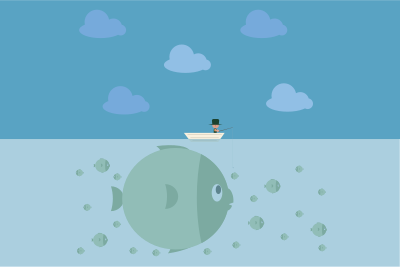 Fishing Boat and Fish clipart