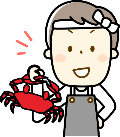 Fishmonger with a Crab clipart