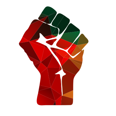 Fist silhouette color low poly clipart