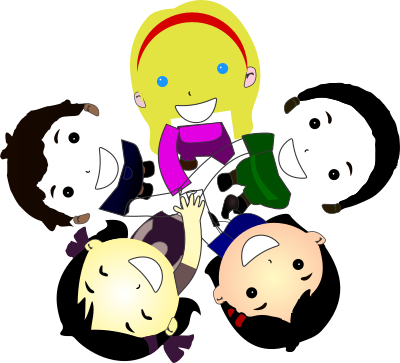 Five Kids Smiling Together clipart