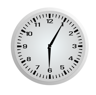 Five Minutes After Six - 6:05 clipart