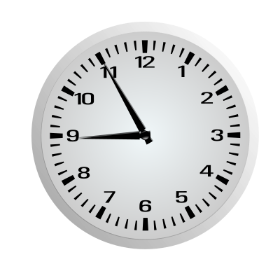 Five Minutes Before Nine - 8:55 clipart