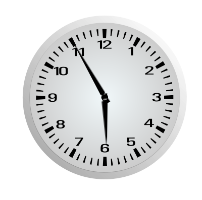 Five Minutes Before Six - 5:55 clipart