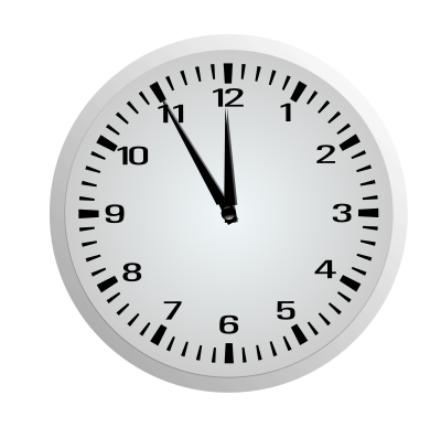 Five Minutes Before Twelve - 11:55 clipart