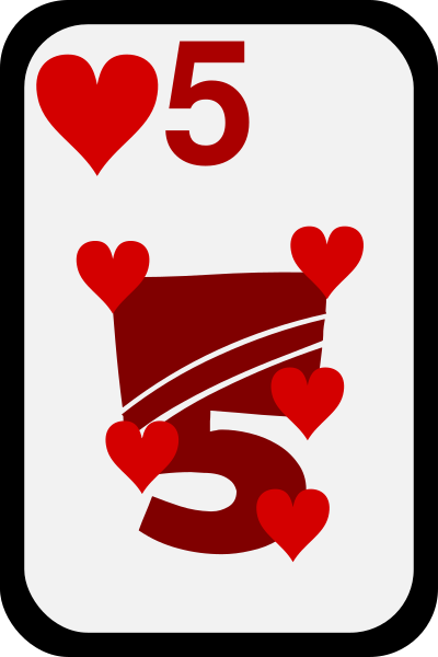 Five of Hearts clipart