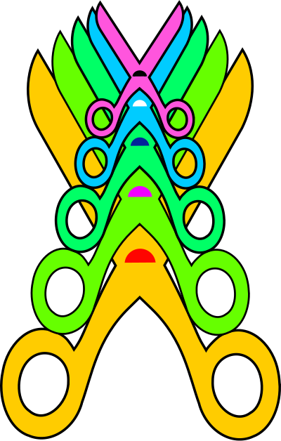 Five scissors clipart