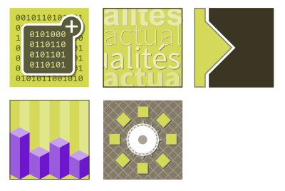 Five web square icons clipart