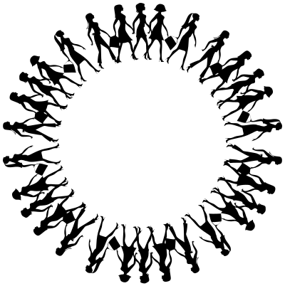 Five Women Walking Frame clipart