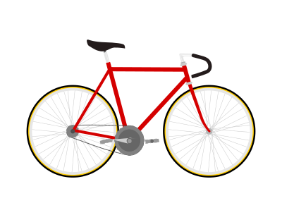 Fixed gear bicycle, flat design clipart