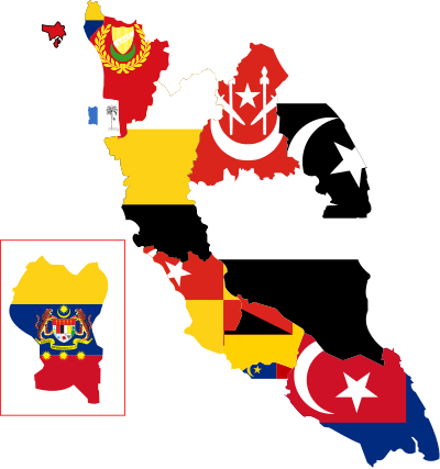 Flag-map of Peninsular Malaysia clipart