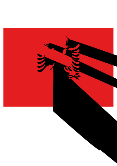 Flag of Albania - Flamuri shqiptar clipart