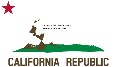 Flag of California (Bear, Star, Plot, Title, Solid) clipart