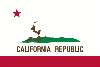 Flag of California (solid, color, border) clipart
