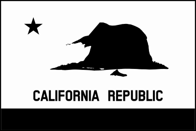 Flag of California (thick border, monochrome, solid) clipart