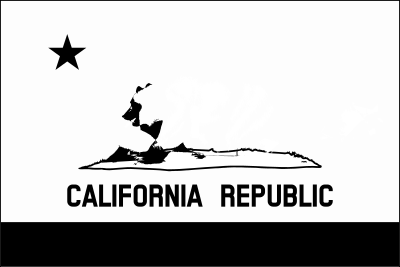 Flag of California (thin border, monochrome) clipart