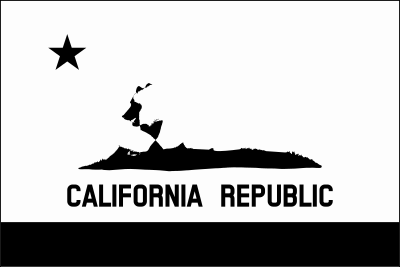 Flag of California (thin border, monochrome, solid) clipart