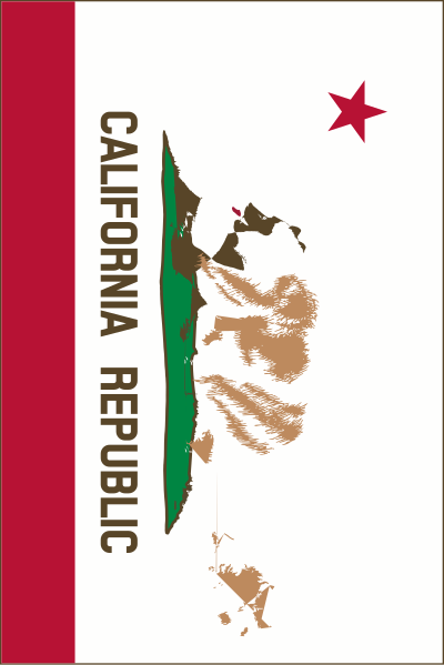Flag of California (Vertical, thin border) clipart