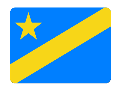 Flag of Democratic Republic of the Congo (bevelled) clipart