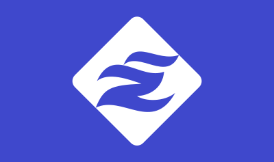 Flag of Esashi, Soya, Hokkaido (blue version) clipart